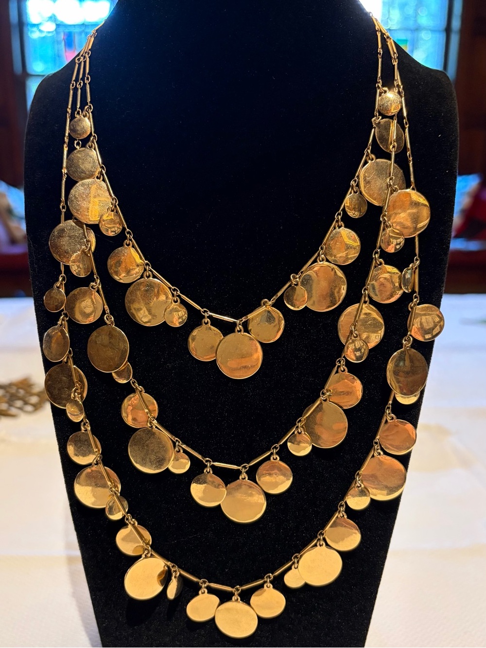 kate spade triple strand gold necklace